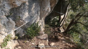 Flanqueo árboles - Vía Ferrata Tossal de les Venes de Rojalons - RocJumper