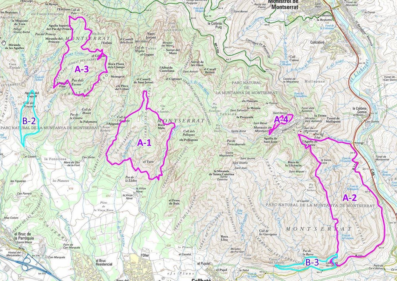 Mapa Zona Escalada Regulado Montserrat Octubre de 2017 by Rocjumper