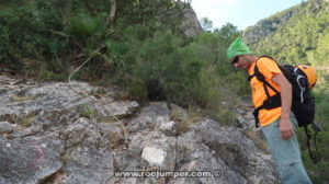 Tramo cuerda fija Vía Ferrata Penyaflor - Els Reguers - RocJumper