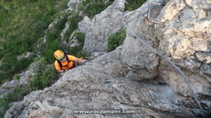 Salida Desplome final Tramo 3 - Vía Ferrata Penyaflor - Els Reguers - RocJumper