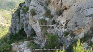 Cuerda Fija bajada - Vía Ferrata Penyaflor - Els Reguers - RocJumper