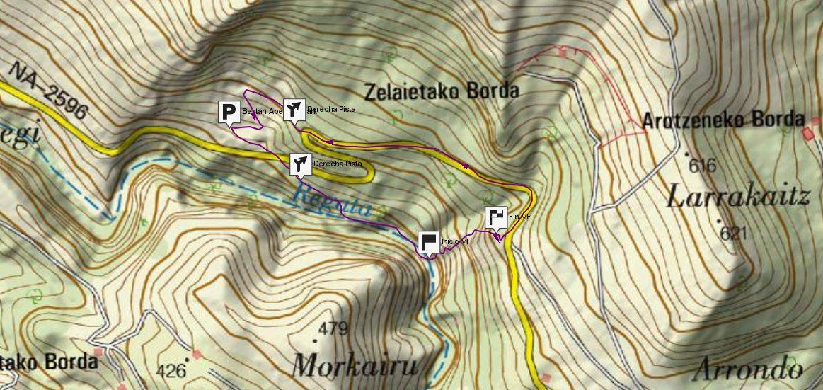 Vía Ferrata Beartzun - Elizondo - Mapa