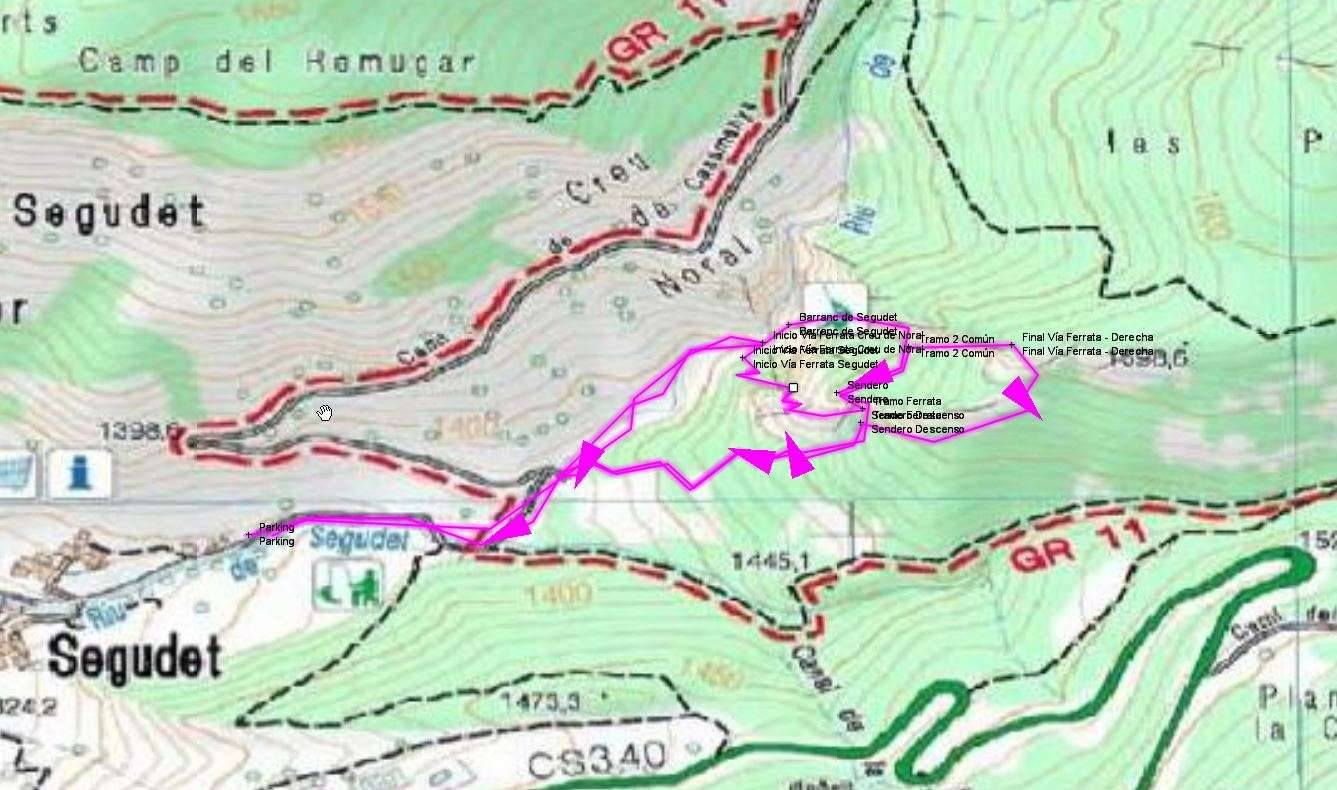 via-ferrata-segudet-creu-noral-mapa