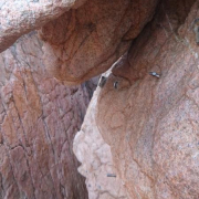 Desplome flanqueo - Escalfer - Vía Ferrata Cala de Molí