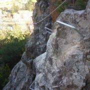 Flanqueo diagonal Vía Ferrata Roca de la Creu