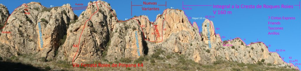 Croquis Nuevo - Vía Ferrata Roies de Pinyana - RocJumper