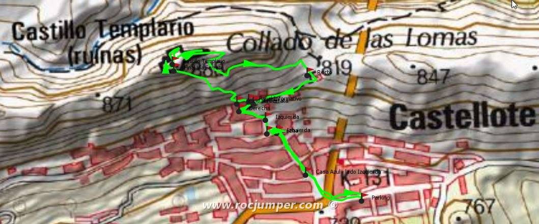 Vía Ferrata Castellote Mapa