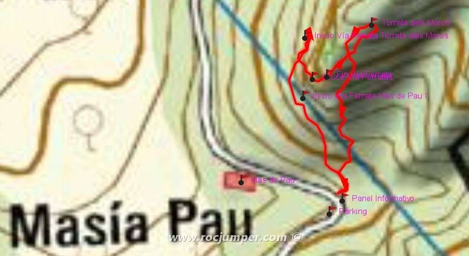 Vía Ferrata Torreta dels Moros - Mapa