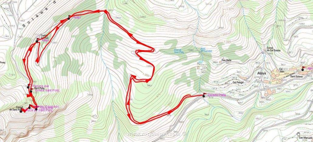 Roca de Sant Ponç K1 - Mapa