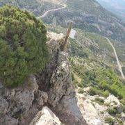 Vía Ferrata Roca Figueral Palo indicador Rápel