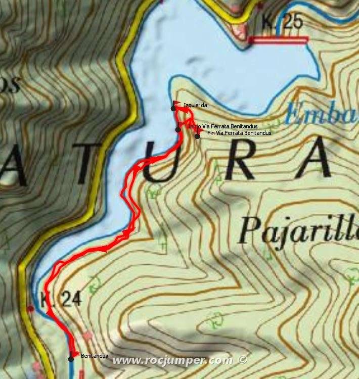 Vía Ferrata Benitandús - Mapa