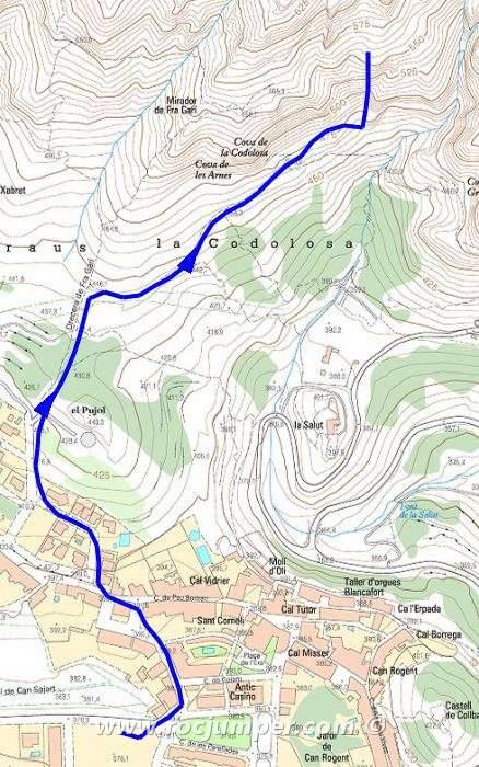 Mapa - Vía Esperó Blocaire - Codolosa - Montserrat