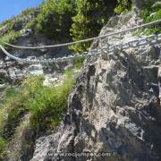 Flanqueo con cadenas - Vía Ferrata Roc del Gos