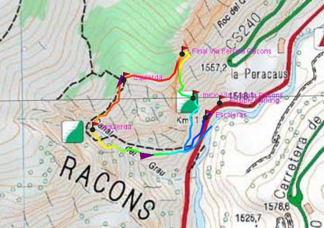 Mapa - Vía Ferrata Roc del Gos 