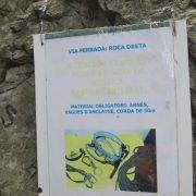 Cartel Vía Ferrata Roca Dreta