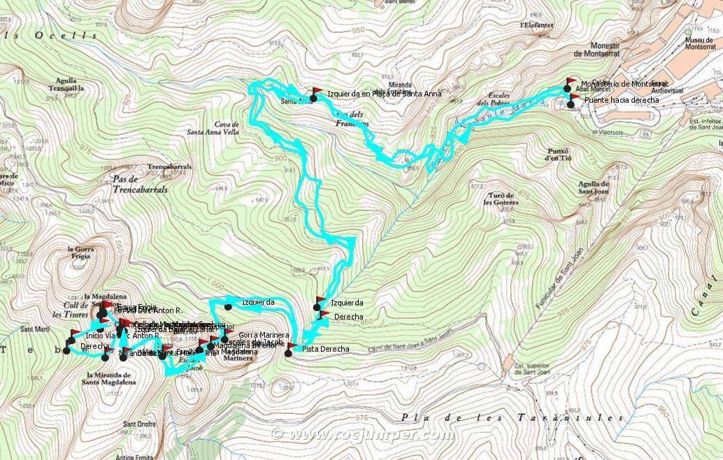 Mapa - Vía Doc Anton R - Magdalena Superior - Montserrat