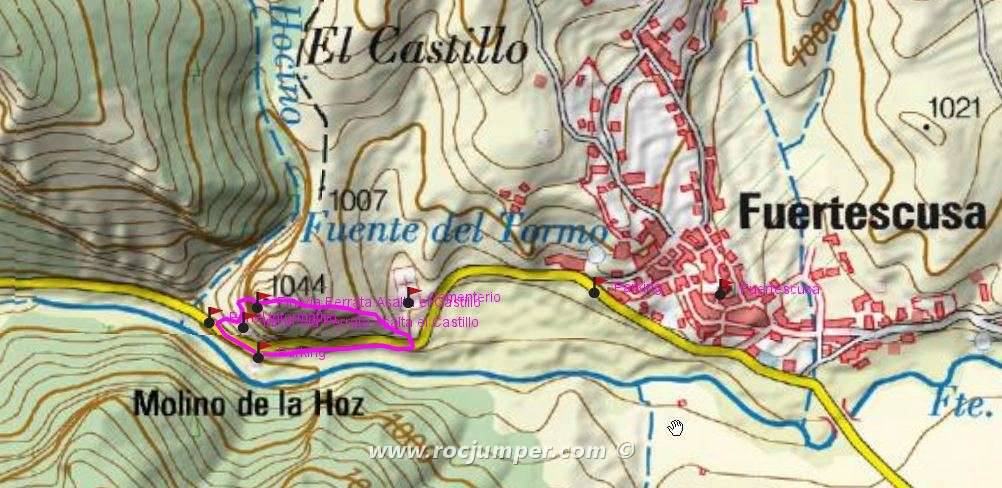 Mapa Vía Ferrata Asalto al Castillo K4 de Fuertescusa