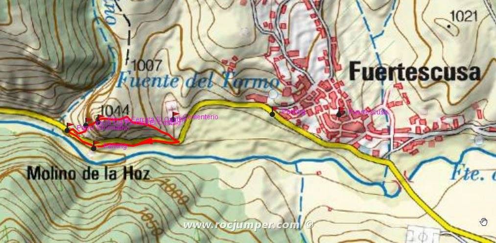Mapa - Vía Ferrata Piedra del Castillo o El Castillo de Fuertescusa Cuenca