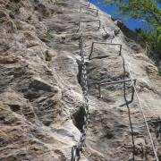 Placa tumbada - Vía Ferrata Roc del Quer o Directíssima