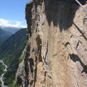 Flanqueo aéreo - Vía Ferrata Roc del Quer o Directíssima