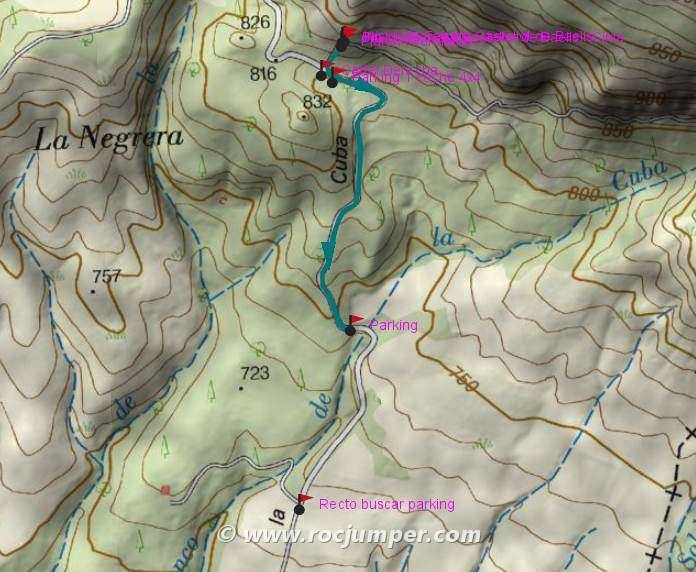 Mapa - Vía Ferrata Castellot de Baells 