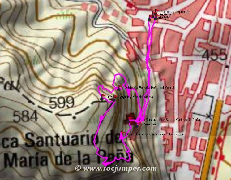Mapa - Vía Ferrata Peña del Morral - Graus