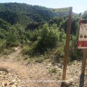 Cartel vía ferrata Peñas Juntas