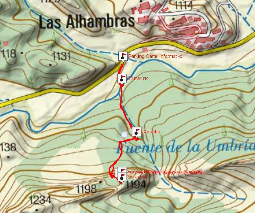 Mapa - Vía Ferrata Agujas de las Alhambras 
