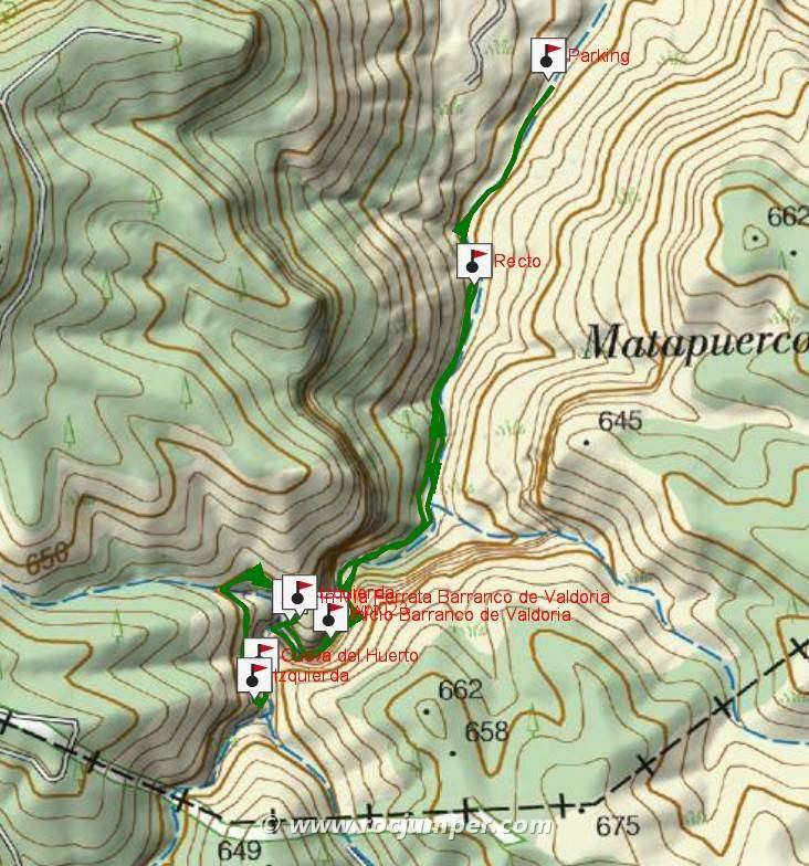 Mapa - Vía Ferrata Barranco de Valdoria