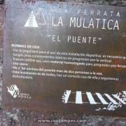 Cartel El Puente - Vía Ferrata La Mulatica - Andilla