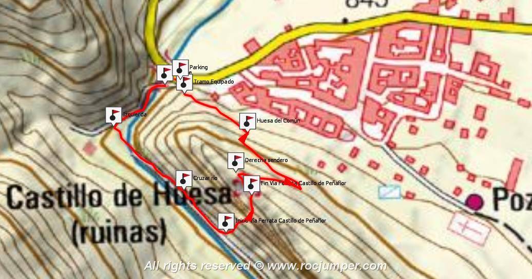 Mapa - Vía Ferrata Castillo de Peñaflor