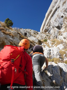 Subida a la gran diagonal de pedraforca