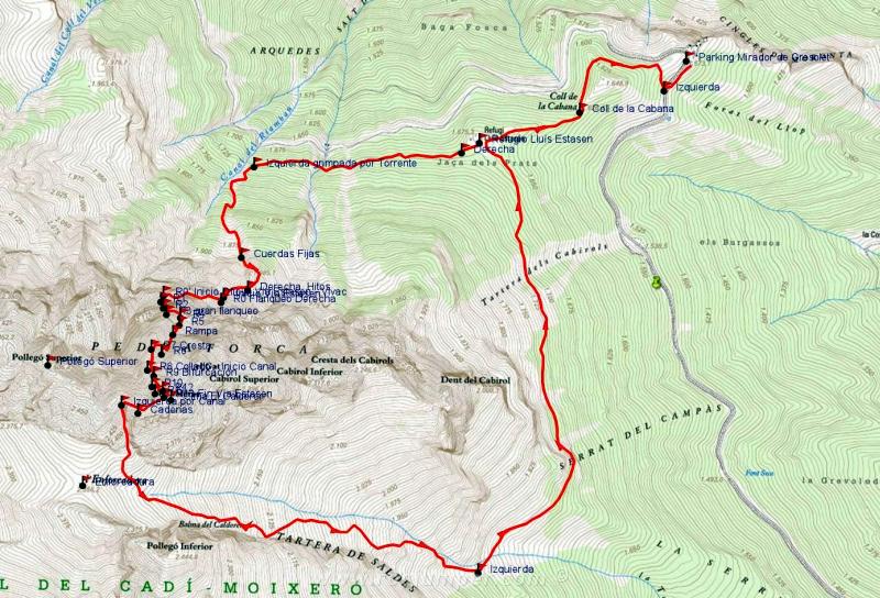Mapa - Vía Estasen - Calderer - Pedraforca - RocJumper