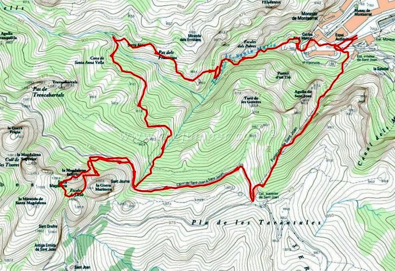 Mapa - Vía Rataplan - Magdalena Inferior - Montserrat - RocJumper