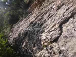 Flanqueo con cuerda - Vía Ferrata Borinot - Montserrat - RocJumper