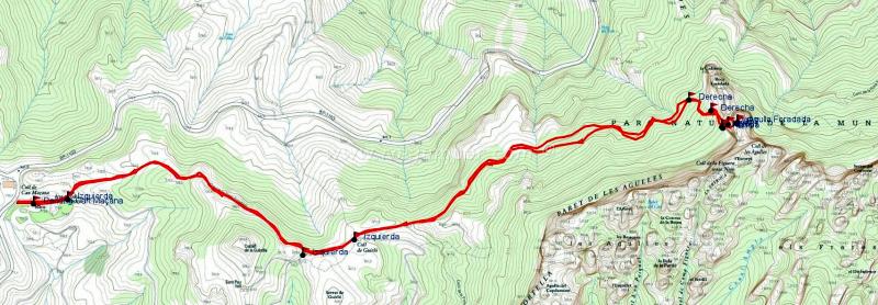 Mapa - Vía Princesetes del Bosc - Agulla de la Foradada - Montserrat - RocJumper
