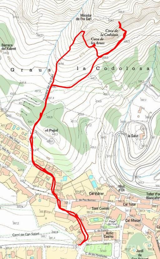 Mapa - Vía 29 de Febrer - Codolosa - Montserrat - RocJumper