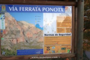 Cartel Parking - Vía Ferrata Ponoig Ponotx Ponoch - Polop de la Marina - RocJumper