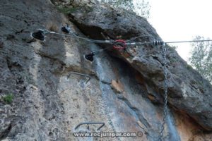 Anclajes Tirolina - Vía Ferrata Fuente de Godalla - Enguera - RocJumper