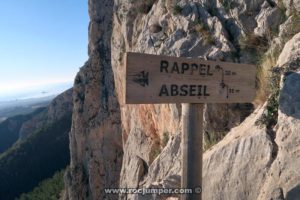 Cartel rápel - Vía Ferrata Ponoig Ponotx Ponoch - Polop de la Marina - RocJumper