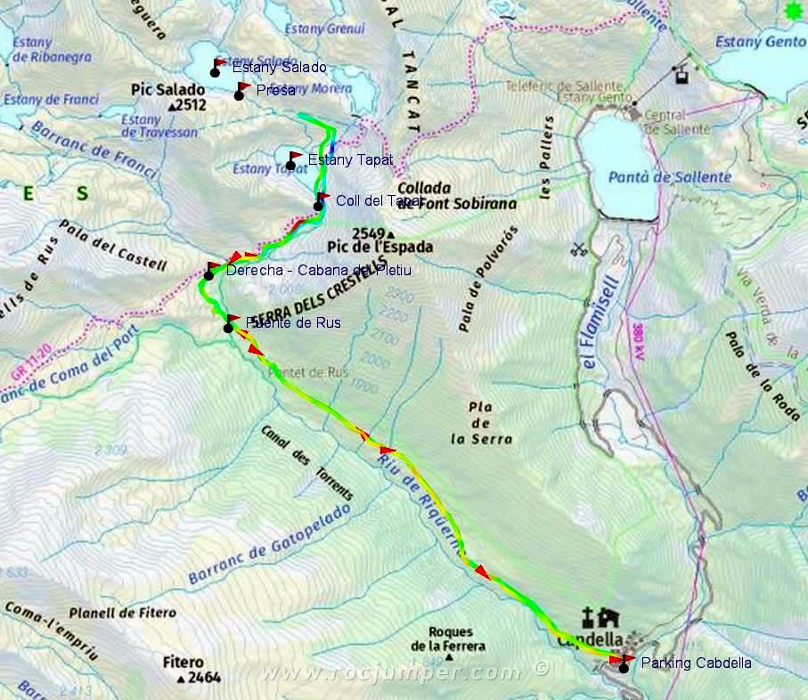 Mapa - Estany Tapat - Vall Fosca - RocJumper