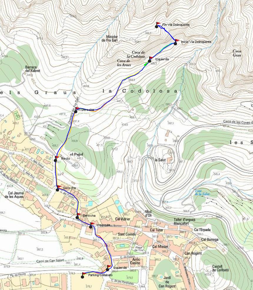 Mapa - Vía Delinqüents - Codolosa - Montserrat - RocJumper