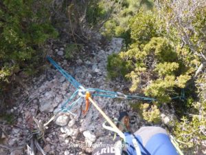 Reunión Largo 1 - Vía Aresta Brucs Ajaguga del Torrent del Misser - Montserrat - RocJumper