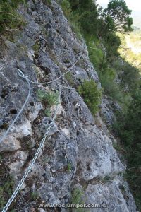 Flanqueo Cadenas Vía Ferrata Roca Narieda - RocJumper