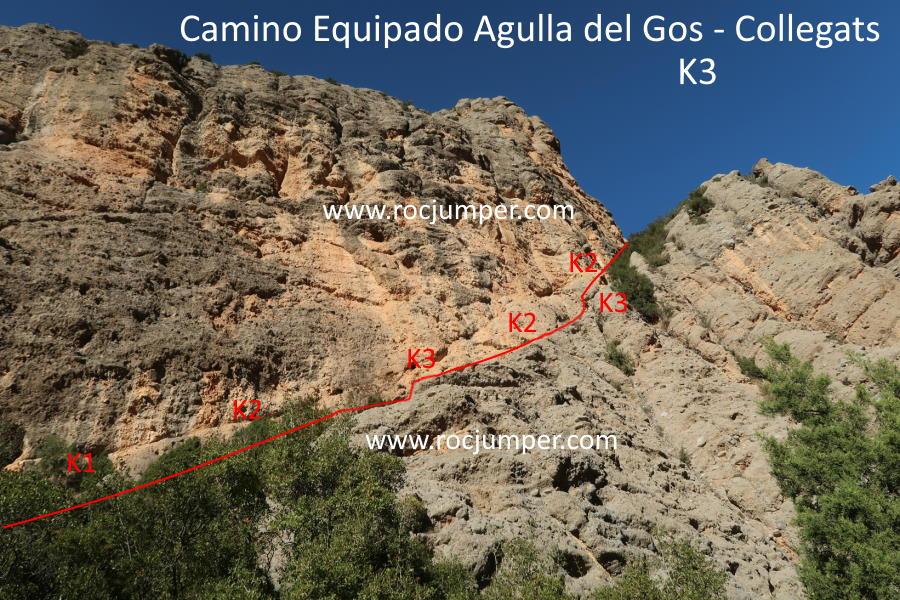 Croquis - Camino Equipado Agullla del Gos - Collegats - RocJumper