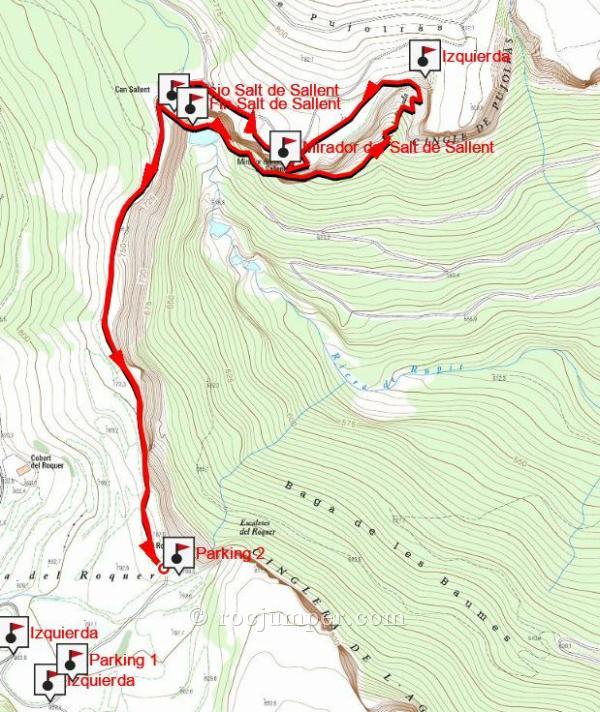 Mapa - Vía Romani X-treme - Roques de Pessó - Collegats - RocJumper