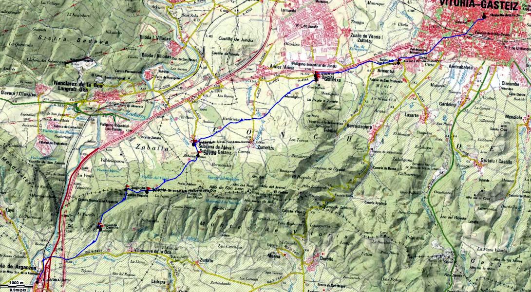 Camino Viejo/Olvidado - 05 Vitoria - La Puebla de Arganzón - Mapa