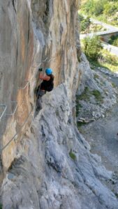 Flanqueo - Vía Ferrata La Panoramique - Saint Paul de Fenouillet - Francia - RocJumper