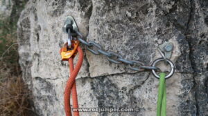 Reunión Vía La estrecha - Zona Torre de Aguila - Zona Noreste - Escalada Deportiva Pic de l'Àliga - Sant Andreu de la Barca - RocJumper