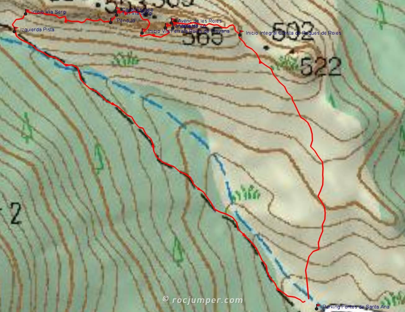 Mapa - Integral Cresta de Roques de Roies - Castillonroy - RocJumper